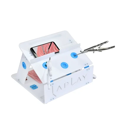 Doctor Teaching Laparoscopy Training Box